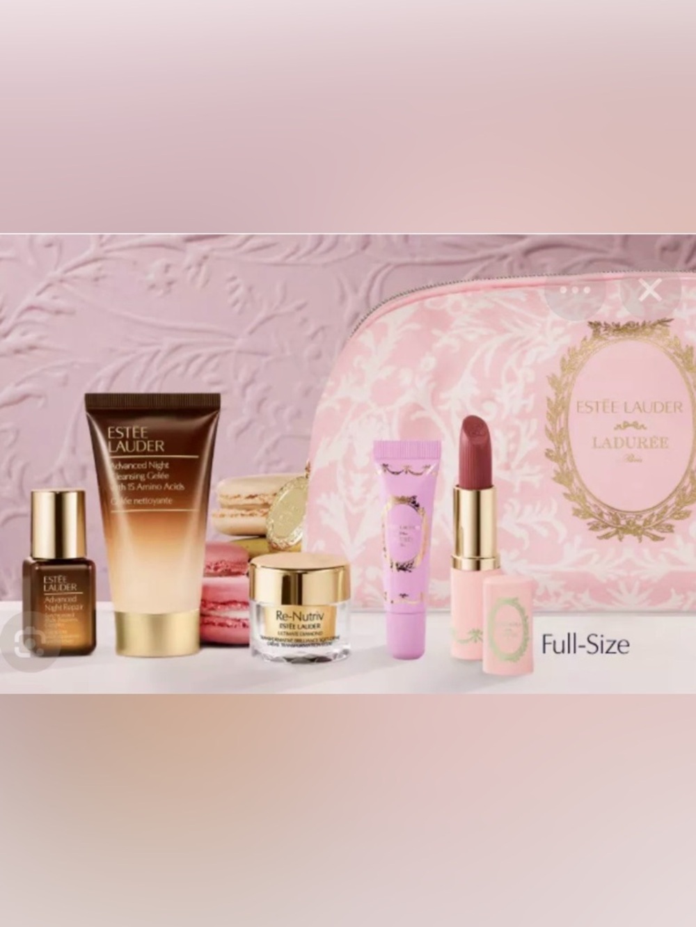Estee Lauder Pink Ladurée Cosmetic Bag